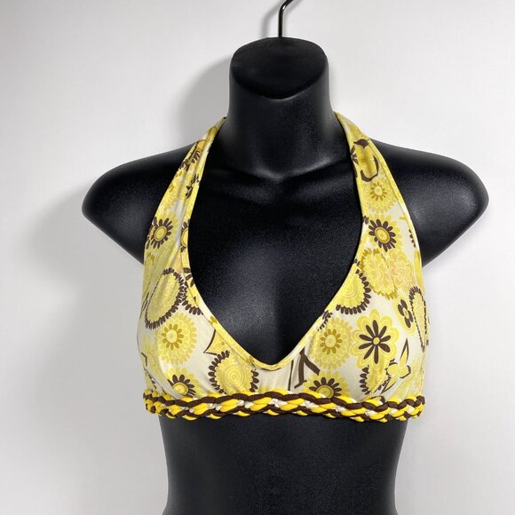 LOUIS VUITTON Yellow/Brown Monogram Flower Print Bikini  *AS IS* - Picture 3 of 14